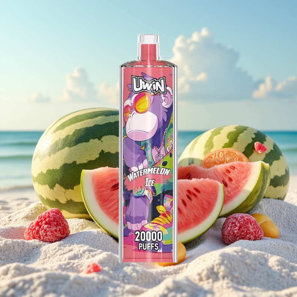 Uwin Shisha Hookah Crystal 20000 Iekšpūšu Arbūzu Ledus 0-5% Nikotīna 22ml Type-C 650mAh