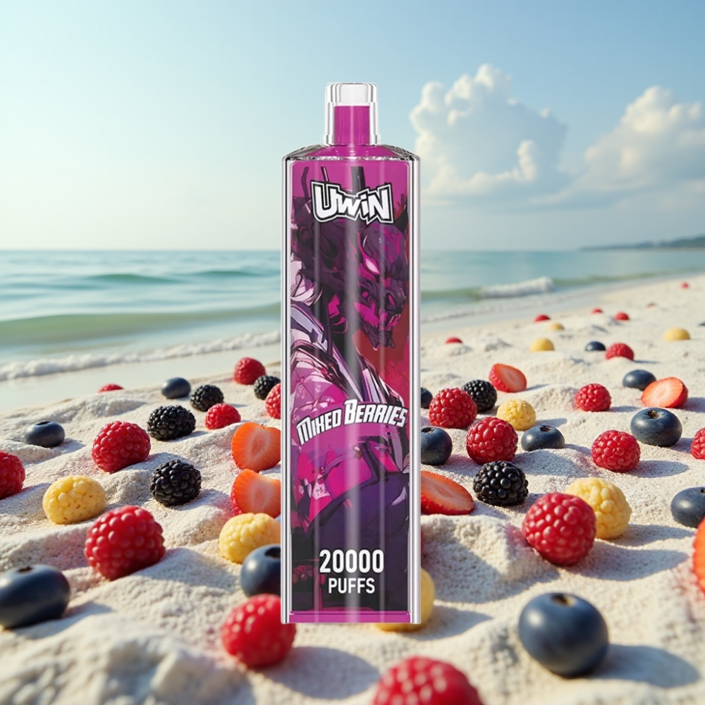 Uwin Shisha Hookah Crystal 20000 Pūšanas 22ml 0-5% Nikotīns Mixed Berries Mesh Coil Type-C
